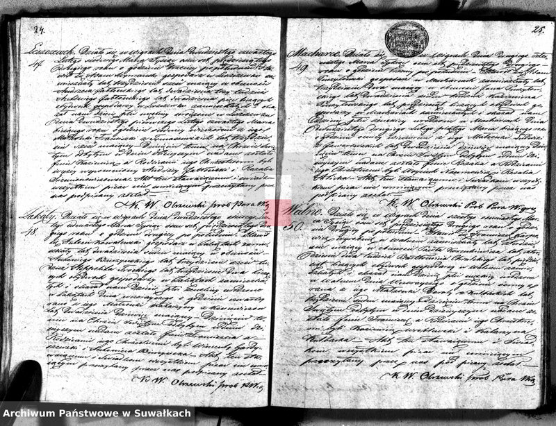 image.from.unit.number "Duplikat akt urodzonych, zaślubionych i umarłych parafii Wigry z roku 1852"