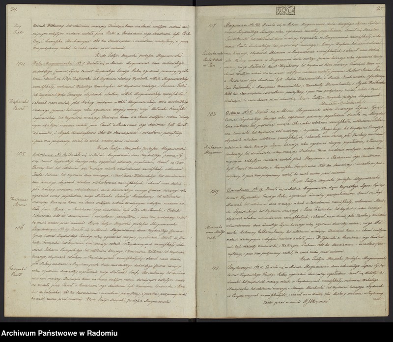 Obraz 15 z jednostki "Duplikat akt religijno cywilnych gminy i parafii Magnuszew służący na rok 1833"