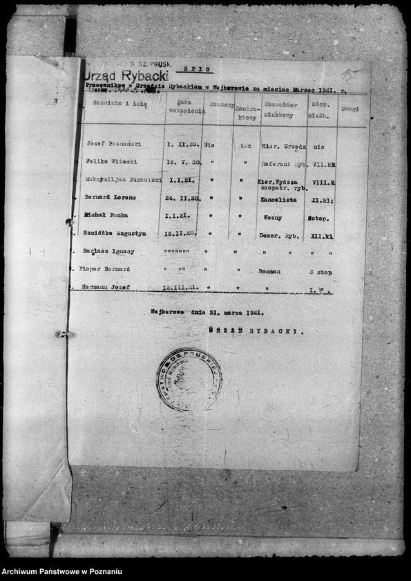 Obraz 20 z jednostki "Sprawozdania miesięczne Urzędu Rybackiego"