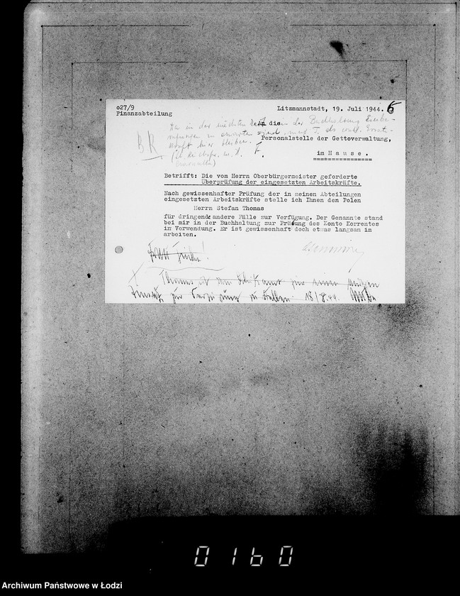 Obraz 10 z jednostki "Verschiedenes grün. [Korespondencja w sprawach personalnych; płace, zaszeregowania, urlopy, odznaczenia]"