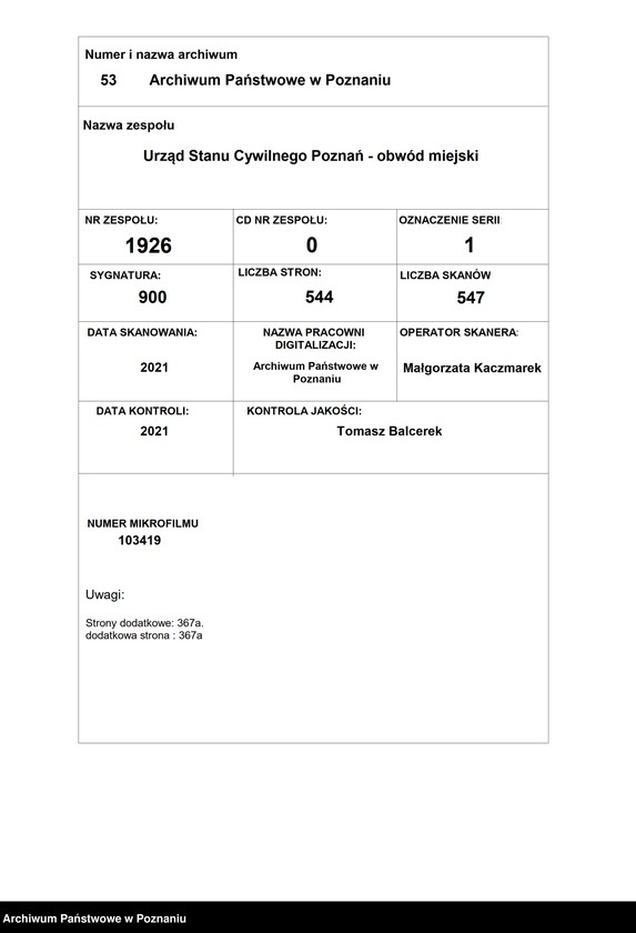 Obraz 1 z jednostki "Księga miejscowa urodzeń tom VII"