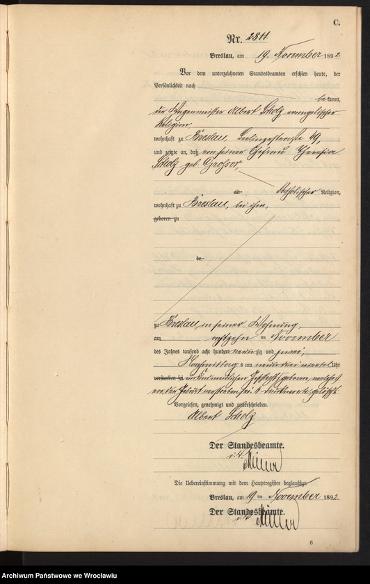 image.from.unit.number "Sterbe-Neben-Register Breslau I 1892 Band 8"