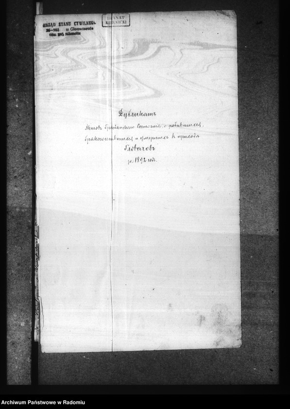 image.from.unit.number "Dublikat aktov graždanskago sostoâniâ ob urodivših, brakosočetavšihsâ i umerših v prihoda Glovačev za 1892 god"