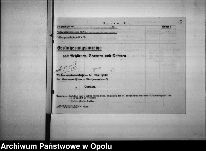 Obraz 16 z jednostki "[Dotyczy rozbudowy kościółka św. Sebastiana w Opolu, odstąpienia parceli przez gminę miejską na powyższy cel]"