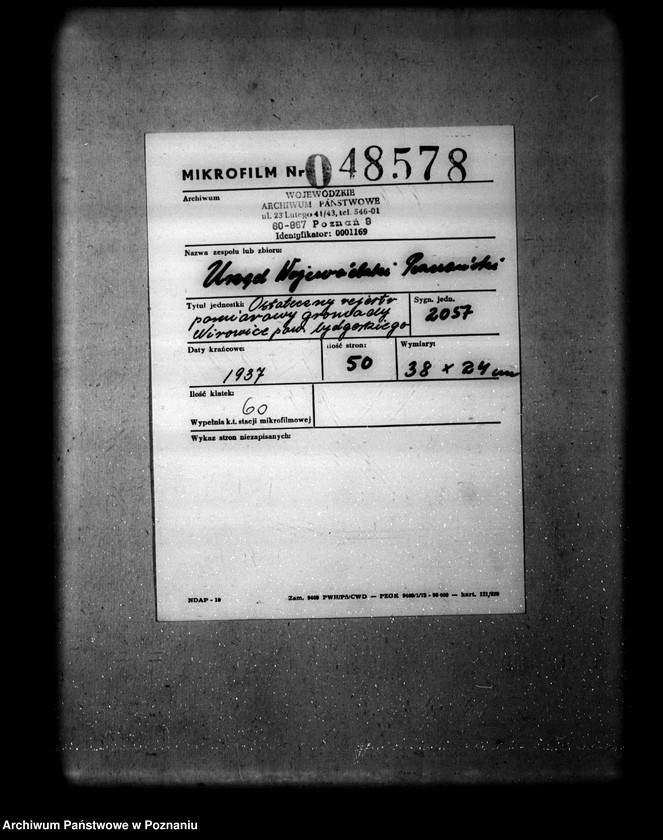 Obraz 2 z jednostki "Ostateczny rejestr pomiarowy gromady Mirowice powiatu bydgoskiego"