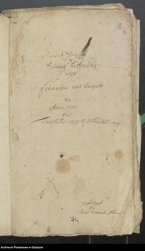 image.from.unit.number "Schwarzsteinsche Schulen Rechnung über Einnahme und Ausgabe"