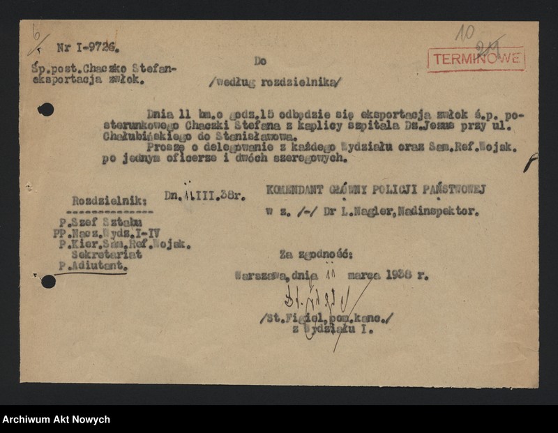 image.from.unit.number "Polecenia i interwencje instytucji państwowych i funkcjonariuszy Policji Państwowej u Komendanta Głównego. Korespondencja."