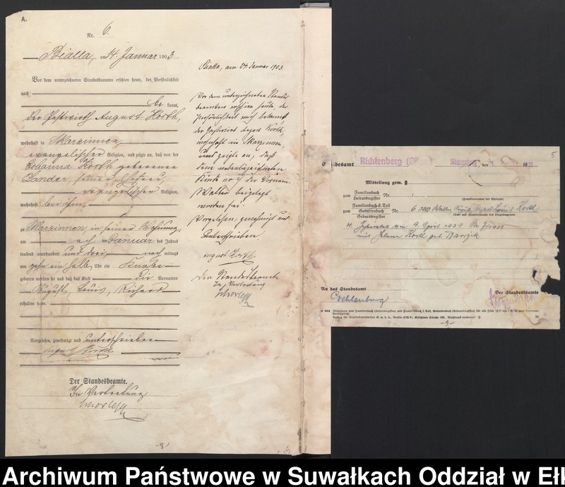 image.from.unit.number "Geburts-Haupt-Register des Königlichen Preussischen Standes-Amtes Belzonzen Kreis Johannisburg"