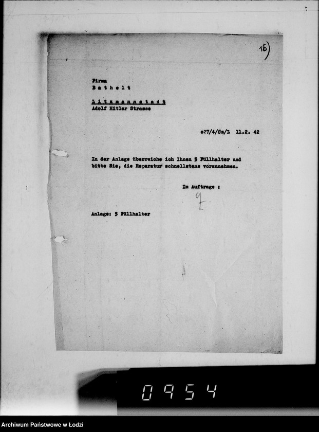 Obraz 19 z jednostki "[Korespondencja dotycząca realizacji zamówień na różne wyroby, sprawozdania z dostaw, sprawozdania z konferencji w Berlinie i Poznaniu składane przez funkcjonariuszy G.V.]"