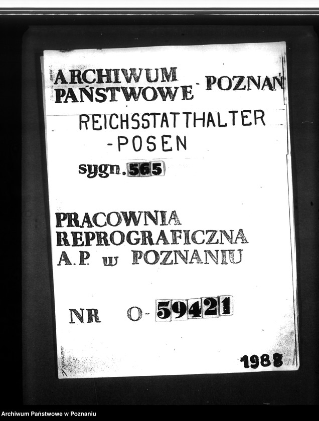 Obraz 1 z jednostki "Wohnungszuweisungen für Deutsche. Verdrängung der Polen."