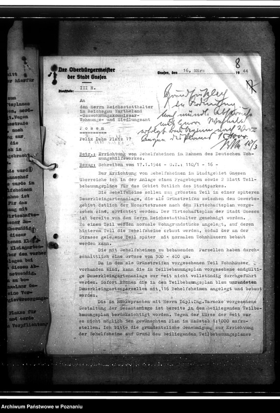 Obraz 12 z jednostki "Bau von Behelfsheimen im Kreise Gnesen (Gniezno)"