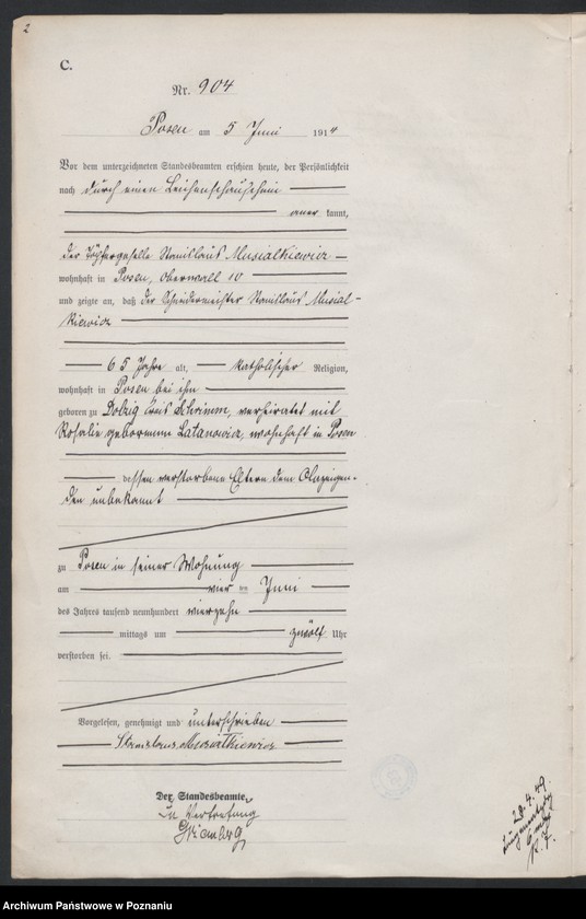 Obraz 3 z jednostki "Księga miejscowa zgonów tom III [Rejestr główny zgonów]"