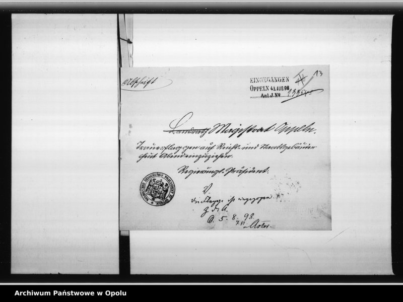 Obraz 16 z jednostki "Acta des Magistrats zu Oppeln betreffend Bismark - Feier pp."