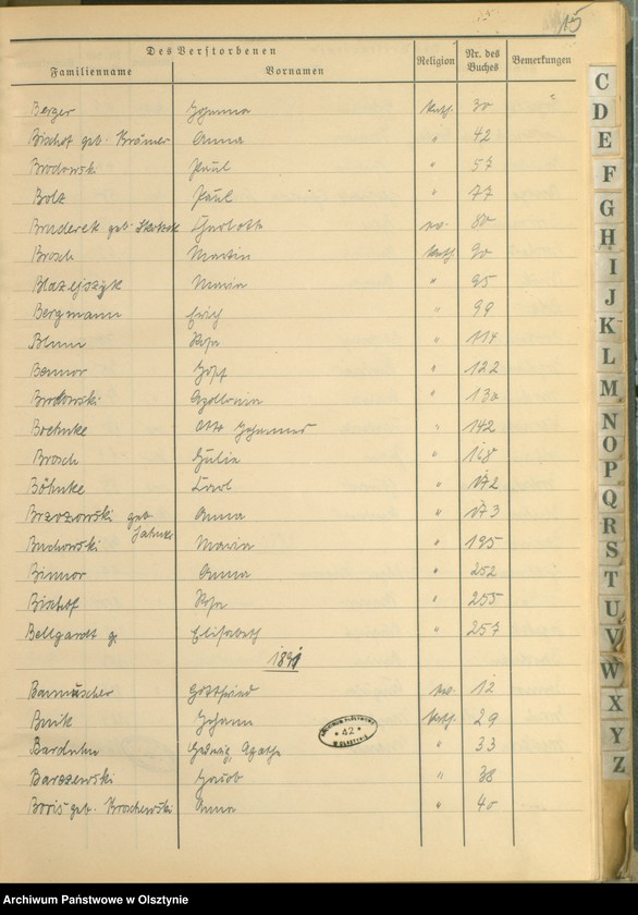 image.from.unit.number "Alphabetisches Namenverzeichnis zum Sterbebuch"