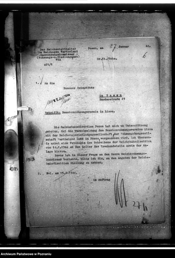 Obraz 10 z jednostki "Beamtenwohnungsverein in Lissa (Leszno)"