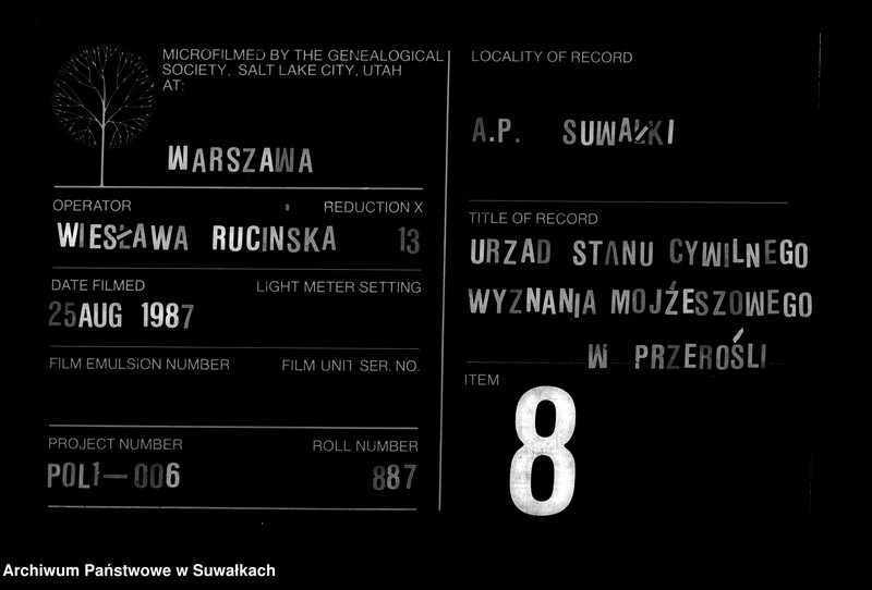 image.from.unit.number "Kniga dlja zapisyvanija Metričeskich Duplikat o roždzenii, brakosočetanii i umeršich Pržeroslskogo Evreiskogo Okruga za 1881 god"