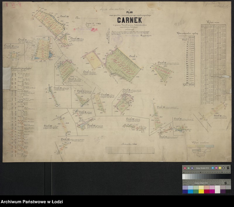 Obraz 1 z jednostki "Pierworys części gruntów rozparcelowanego majątku prywatnego Garnek w gminie Garnek powiecie radomskowskim położonego"