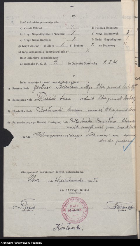 Obraz 12 z jednostki "Obra, powiat Wolsztyn - akta koła."