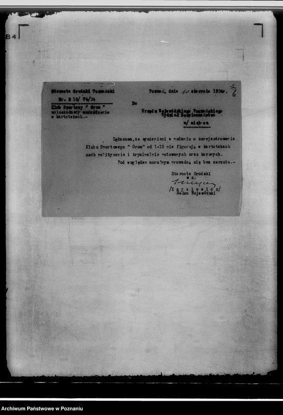 Obraz 10 z jednostki "/Klub Sportowy,,Grom" w Poznaniu/"