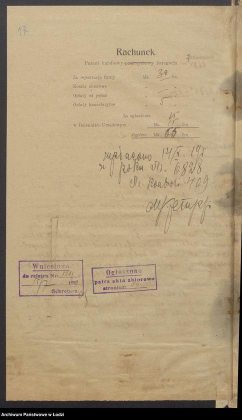 Obraz 19 z jednostki "Izrael Juda Opatowski, Hersz Henoch Zelman- skład towarów manufakturowych"