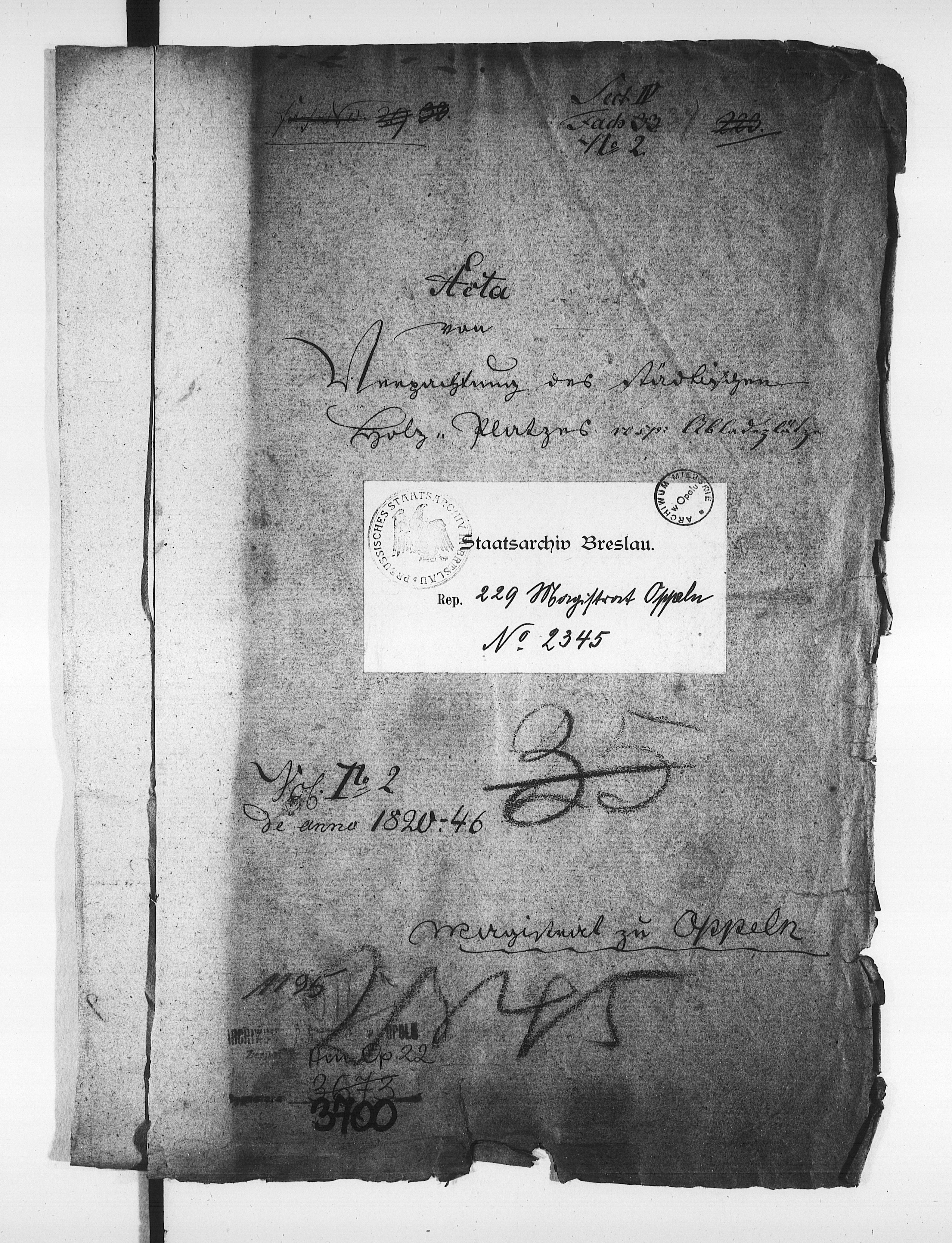 Obraz 4 z jednostki "Acta von Verpachtung des Städtischen Holtz-Platzes resp: Abladeplätze Vol: I de anno 1820"