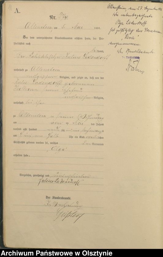 image.from.unit.number "Geburts-Haupt-Register Tom II,Nr 265 - 527"