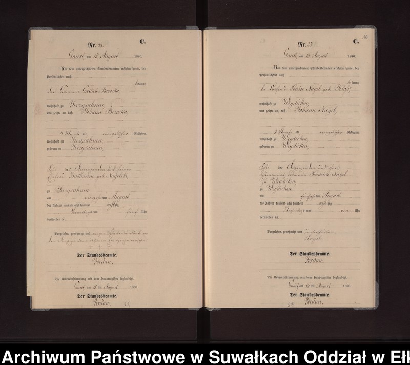 image.from.unit.number "Sterbe-Neben-Register des Königlich Preussischen Standes-Amtes Gneist Kreis Loetzen"