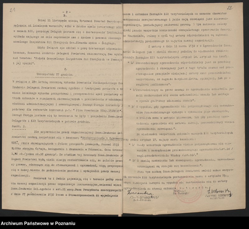 Obraz 20 z jednostki "Okólniki okręgu Związku Weteranów Powstań Narodowych Rzeczypospolitej Polski."