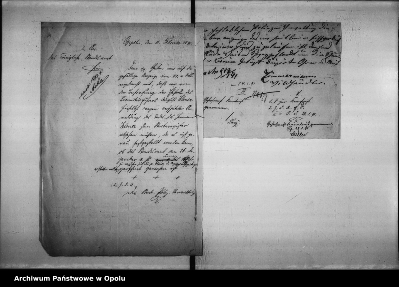 image.from.unit.number "Acta des Magistrats zu Oppel betreffend Polizei - Verwal[tung] Vol. I"