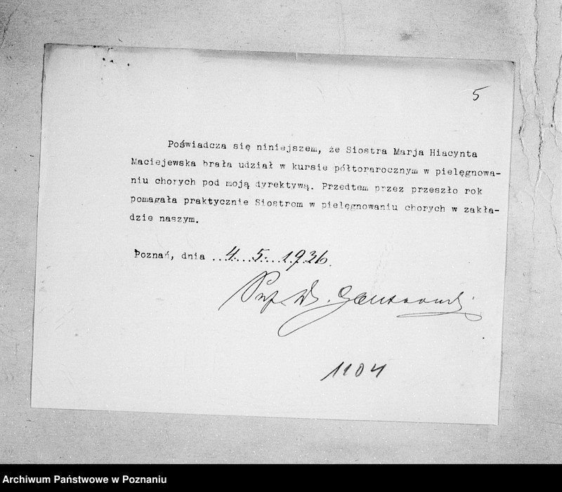 Obraz 9 z jednostki "/Podanie o dopuszczenie do egzaminu pielęgniarskiego/"