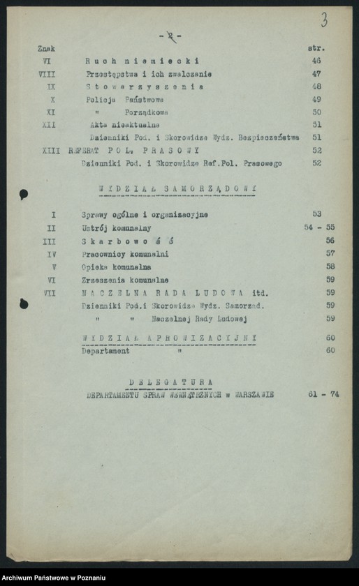 Obraz 5 z jednostki "Wykaz akt Departamentu V [Spraw Wewnętrznych] Ministerstwa B. Dz. Pruskiej w Poznaniu"