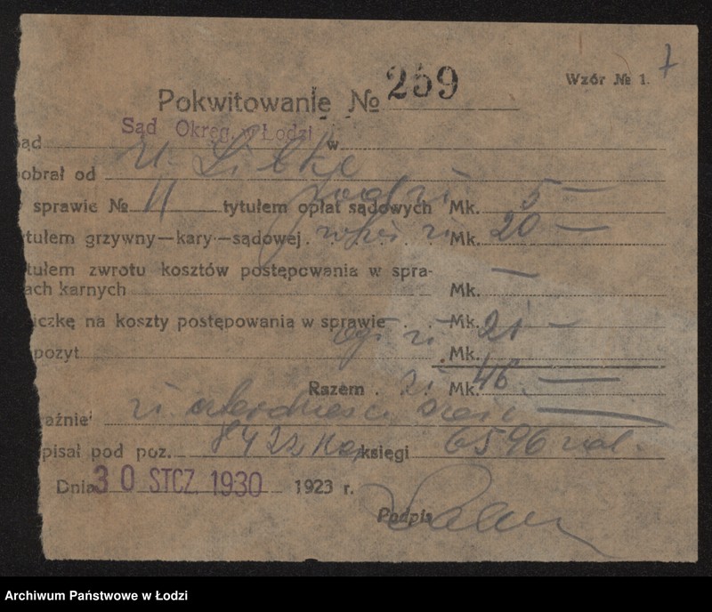 Obraz 9 z jednostki "Sara Wajnryter i Uszer Litke- sprzedaż towarów manufakturowych"