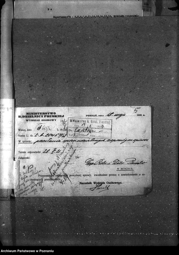 image.from.unit.number "Sprawy osobowe. Departament Rolnictwa i Dóbr Państwowych. Zapomogi szkolne"