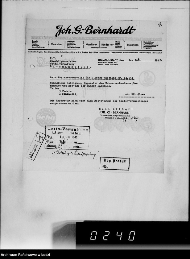 Obraz 20 z jednostki "[Korespondencja z urzędami, instytucjami i firmami] Lit.Ber-Ble"