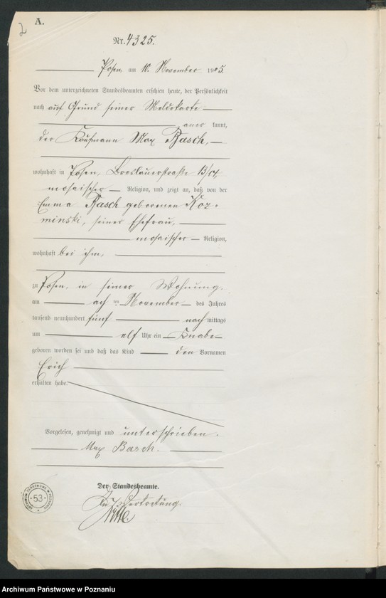 Obraz 4 z jednostki "Księga miejscowa urodzeń tom IX"