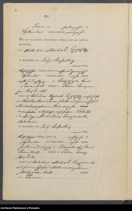 Obraz 6 z jednostki "Księga miejscowa małżeństw tom V [Rejestr główny małżeństw]"