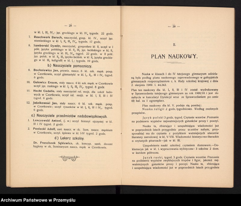 image.from.unit.number "II Sprawozdanie Dyrekcji Prywatnego Gimnazjum im. J. Słowackiego w Czortkowie za rok szkolny 1910/11"