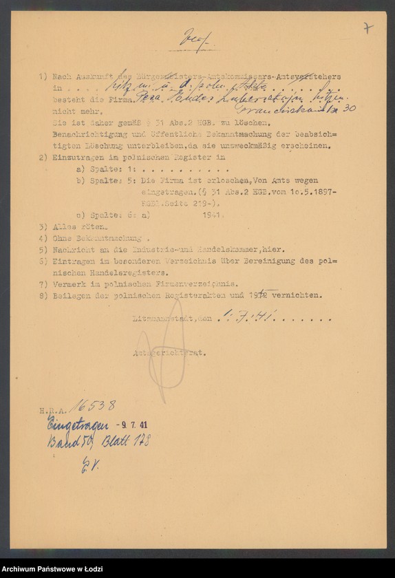 Obraz 9 z jednostki "Pessa Hudes Lubersztajn - sklep spożywczy i tytoniowy"