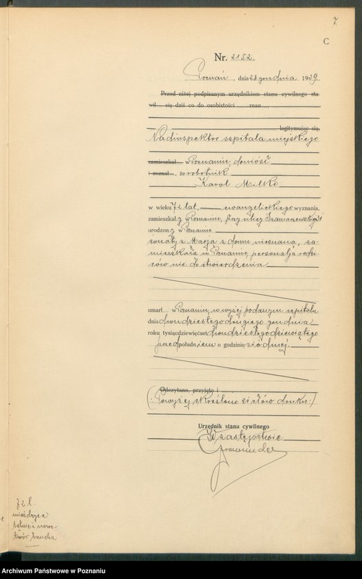 Obraz 9 z jednostki "Księga miejscowa zgonów tom V [Rejestr główny zgonów]"