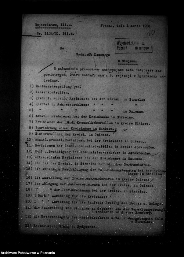 Obraz 16 z jednostki "/spisy akt przejętych przez Wydział Kasowy/"