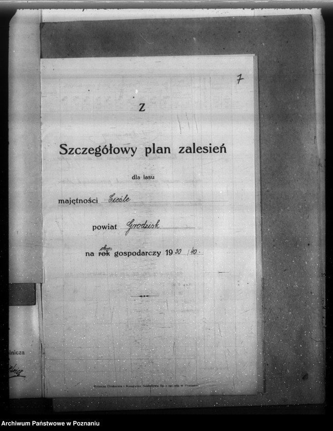 Obraz 11 z jednostki "Majątek Cieśle powiat grodziski /Nadzór nad gospodarką leśną/"