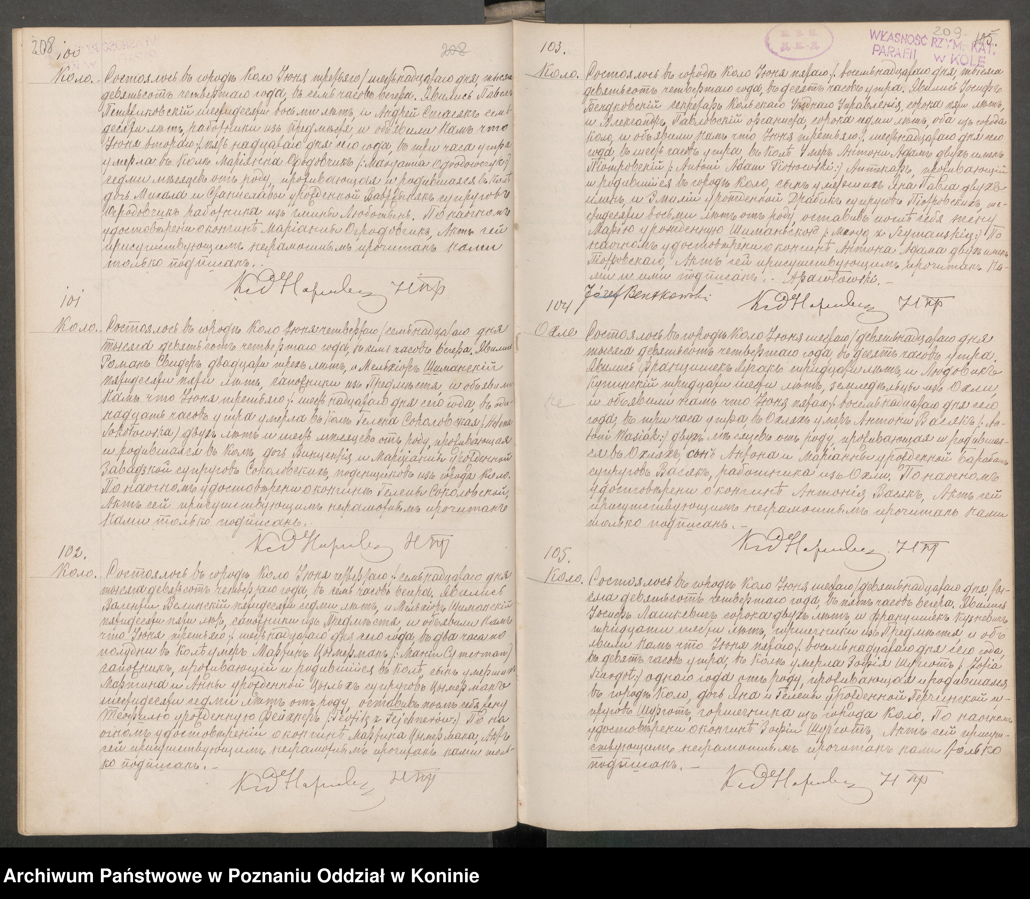 Skan z jednostki: Zgony [Księga akt zgonów za lata 1901-1908]