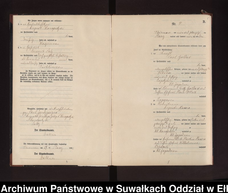 image.from.unit.number "Heiraths-Neben-Register des Preussischen Standes-Amtes Rydzewen Kreis Loetzen"