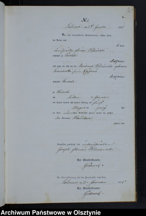 Obraz z jednostki "Geburts-Neben-Register Nr 1 - 87"