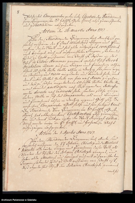 image.from.unit.number "Actum coram Officio […] Johannis Renner Praeconsulis ac Praesidis [17.III.1757-14.III.1758] Johannis Renner nec non Fisci Administratoris [6.IV.1757-25.II.1758] /indeks/"