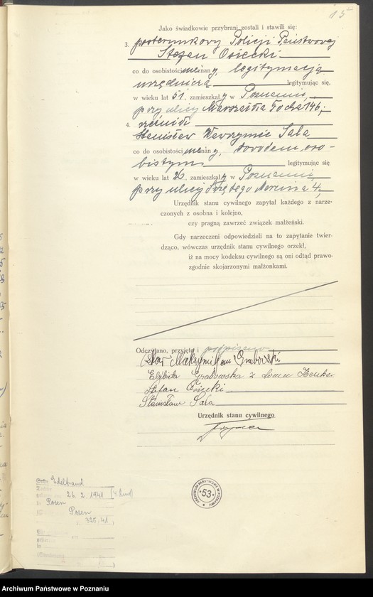 Obraz 17 z jednostki "Księga miejscowa małżeństw tom III [Rejestr główny małżeństw]"