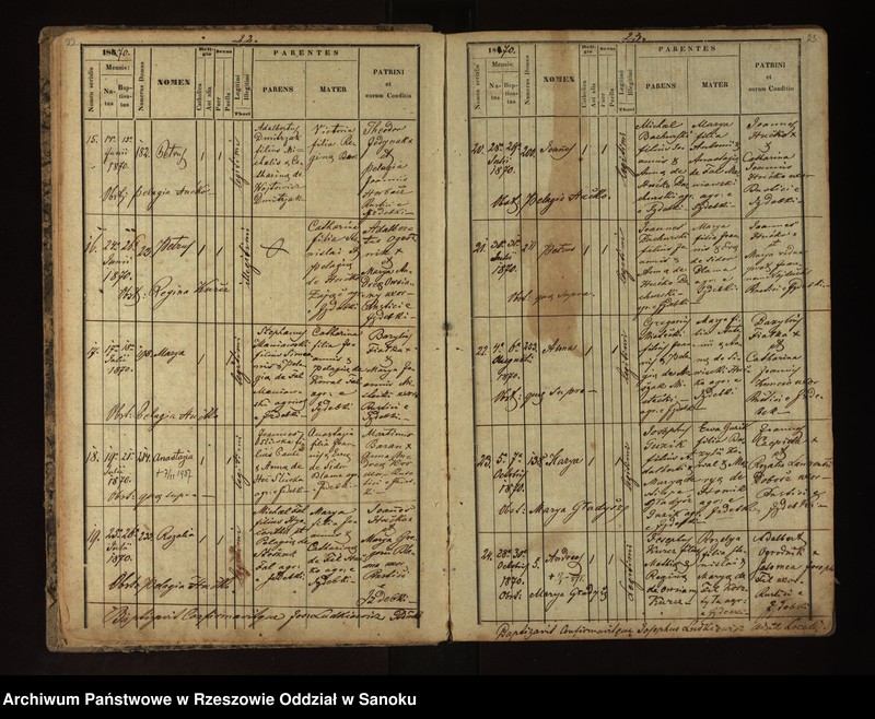 image.from.unit.number "Księga metrykalna urodzeń dla miejscowości Izdebki"