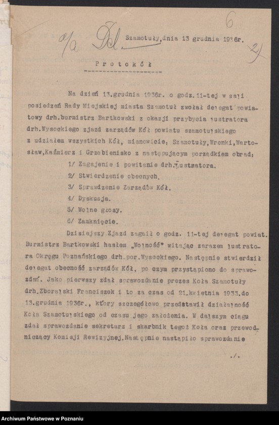 Obraz 10 z jednostki "Szamotuły - akta delegata powiatowego."