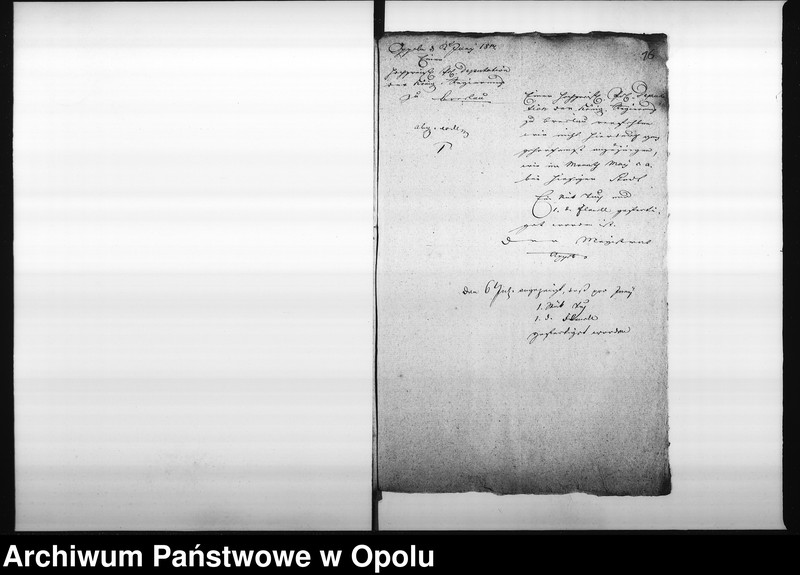 Obraz 16 z jednostki "Acta des Magistrats zu Oppeln von Einsendung der monathl[ichen] Nachweisnung der Tuch Fabrication Vol. I de anno 1812"