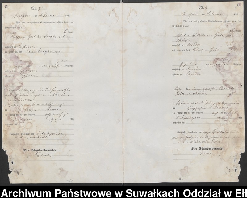 image.from.unit.number "Sterbe-Haupt-Register des Königlichen Preussischen Standes-Amtes Belzonzen Kreis Johannisburg"